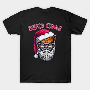 Santa Claws Funny Christmas Cat Holiday Design T-Shirt